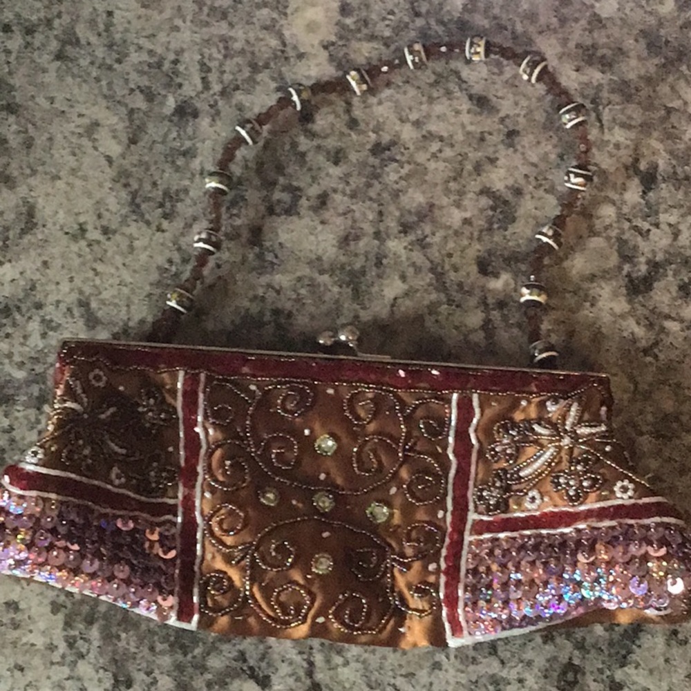Chateau beaded and sequined mini purse